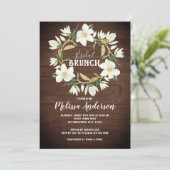 Invitation Rustic Wood Magnolia Bridal Brunch Douche (Debout devant)