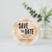 Invitation Rustic Wood Mariage QR code site web Enregistrer l (Debout devant)