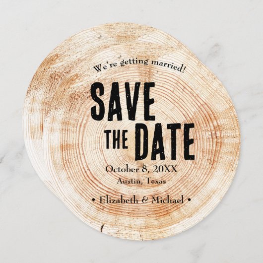 Invitation Rustic Wood Mariage QR code site web Enregistrer l (Devant / Derrière)