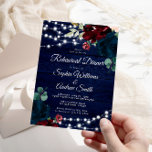 Invitation Rustic Wood Marsala & Navy Blue Rehearer Dîner<br><div class="desc">*** Veuillez saisir H076 dans la recherche de magasin pour trouver tous les articles correspondants *** Ou visitez notre collection Rustic Wood Marsala & Navy Blue Flowers. *** Ce design de haute qualité est facile à customiser pour correspondre à vos couleurs, styles et thèmes mariages. Pour plus de personnalisation, cliquez...</div>