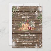Invitation Rustic Wood Pancake Fête de Noël Brunch (Devant)