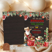 Invitation Rustic Wood Père Noël Hoedown Fête de Noël