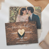 Invitation Rustic Wood Photo Save the Date Mariage de automne
