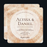 Invitation Rustic Wood QR code site mariage<br><div class="desc">Célébrez votre amour avec notre "Rustic Mariage Wood Cut Grain Custom Invitation." Inspiré par le charme des dalles de bois coupées souvent vues chez de beaux et romantiques mariages rustiques, cette invitation carré unique imite une tranche de bois, mettant en valeur les anneaux d'arbres complexes qui symbolisent la croissance et...</div>