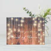 Invitation Rustic Wood Serez-vous ma servante d'honneur ? (Debout devant)