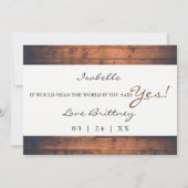 Invitation Rustic Wood Serez-vous ma servante d'honneur ? (Dos)