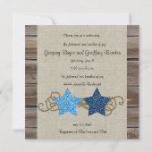 Invitation Rustic Wood Stars Twin Boy Baby shower (Dos)