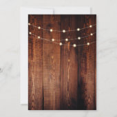 Invitation Rustic wood string lights monogram country Wedding (Dos)
