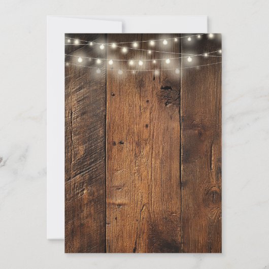 Invitation Rustic Wood String Lights Wedding Rehearsal Dinner (Dos)