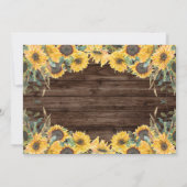 Invitation Rustic Wood Sunflower Surprise fête d'anniversaire (Dos)