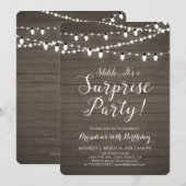 Invitation Rustic Wood Surprise 50e fête d'anniversaire adult (Devant / Derrière)