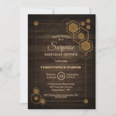 Invitation Rustic Wood Surprise Dîner d'anniversaire (Devant)