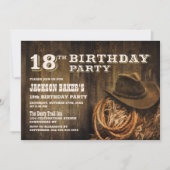 Invitation Rustic Wood Western 18e fête d'anniversaire (Devant)