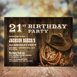 Invitation Rustic Wood Western 21e fête d'anniversaire<br><div class="desc">Invitation vos amis et proches à votre fête du 21e anniversaire avec cette invitation rustique de l'ouest du bois.</div>