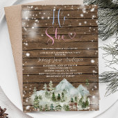 Invitation Rustic Wood Winter Forest Mountain Révélation de g