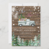 Invitation Rustic Wood Winter Révélation de genre (Devant)