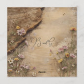 Invitation Rustic Wooden Bohemian Floral Wedding  (Dos)