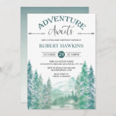Invitation Rustic Woodland Adventure Attend Baby shower Invit (Devant / Derrière)