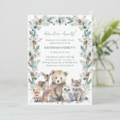 Invitation Rustic Woodland Adventure Attend le Baby shower (Debout devant)