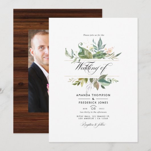 Invitation Rustic Woodland Country Barne Mariage Photo (Devant / Derrière)