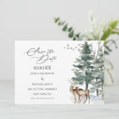 Invitation Rustic Woodland Country Enregistrer la date (Debout devant)