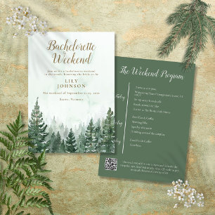 Invitation Rustic Woodland Forest Camp Bachelorette Week-end