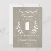 Invitation Rustic Woods 1er anniversaire (Devant)