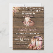 Invitation Rustic Woods Cowgirl Birthday Hodown (Devant)