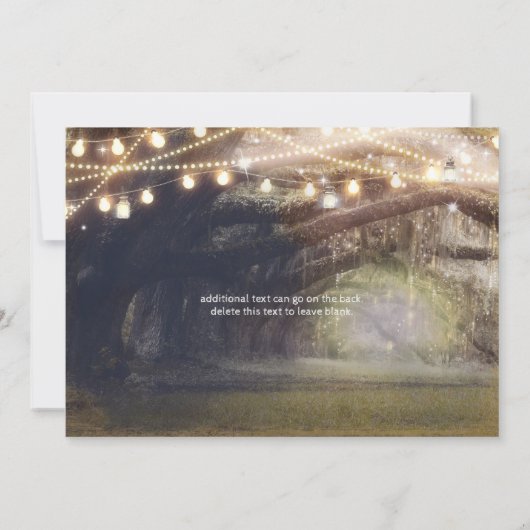 Invitation Rustic Woods Enchanted Forest & Lumières Mariage (Dos)