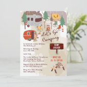 Invitation Rustic Woodsy laisse aller Camping Fête du 21e ann (Debout devant)