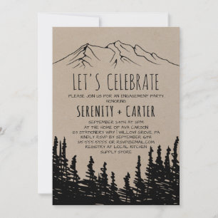 Invitation Rustic Woodsy Mountain Célébrons