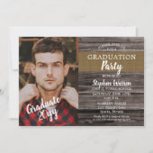 Invitation Rustic Woodsy Photo Graduation Party (Devant)