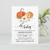 Invitation Rustica Citrouilles Fall Oh Baby shower (Debout devant)