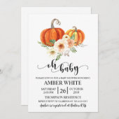 Invitation Rustica Citrouilles Fall Oh Baby shower (Devant / Derrière)