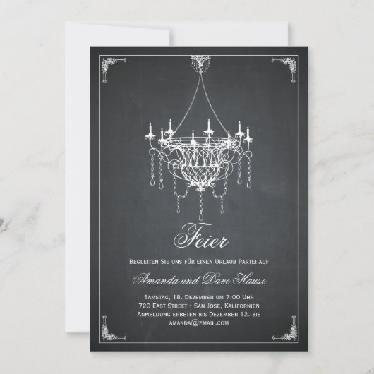 Invitation Rustikaler Kronleuchter Party-Einladungen (Devant)