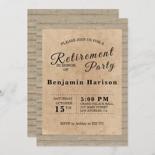 Invitation rustique (Devant / Derrière)