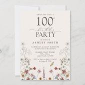 Invitation Rustique 100e anniversaire Jardin Fleur sauvage de (Devant)