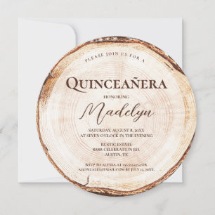 Invitation Rustique 15e anniversaire Quinceanera Grain de boi