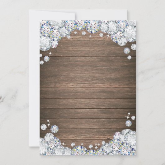 Invitation Rustique 15e anniversaire Silver Diamond (Dos)