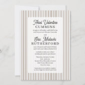 Invitation Rustique 4 jeux de parents brun rayure fine (Devant)