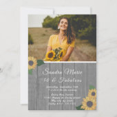 Invitation Rustique 50 et fabuleux | Sunflower Grey Anniversa (Devant)