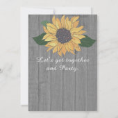 Invitation Rustique 50 et fabuleux | Sunflower Grey Anniversa (Dos)