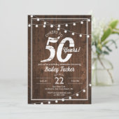 Invitation Rustique 50e anniversaire avec String Lights Party (Debout devant)