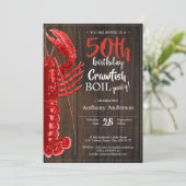 Invitation Rustique 50e anniversaire de fête Crawfish Boil ro (Debout devant)
