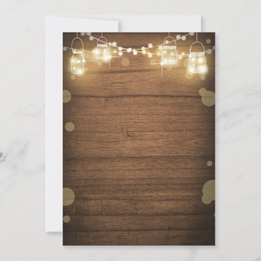 Invitation Rustique 50e anniversaire Mariage feux d'invitatio (Dos)