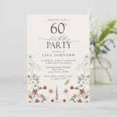 Invitation Rustique 60e anniversaire Fleur sauvage Jardin de  (Debout devant)