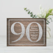 Invitation Rustique 90e anniversaire Parties scint (Debout devant)