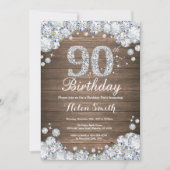 Invitation Rustique 90e anniversaire Silver Diamond (Devant)