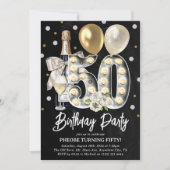 Invitation Rustique Adulte 50e fête d'anniversaire (Devant)