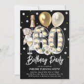 Invitation Rustique Adulte 60e fête d'anniversaire (Devant)